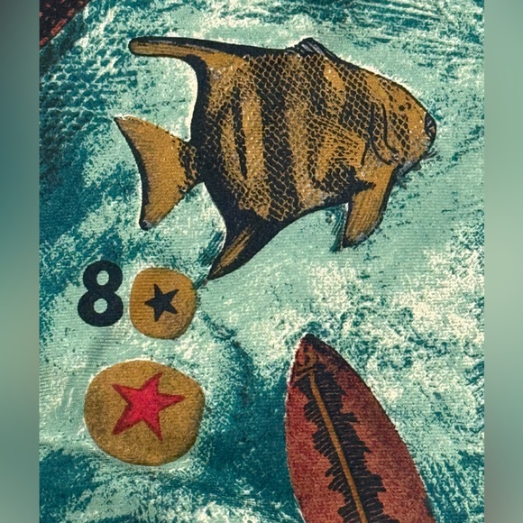 Vintage Fish Print Silk Tie Ocean Fishing Angler Novelty Mens Necktie USA - Picture 3 of 9